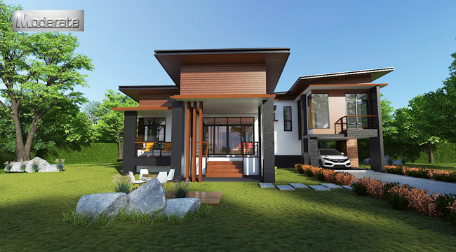 แบบบ้านชั้นเดียวโมเดิร์น