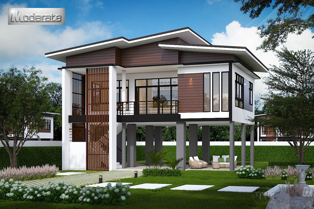 แบบบ้านโมเดิร์นใต้ถุนสูง