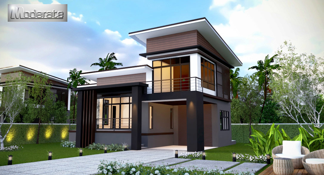 แบบบ้านชั้นครึ่งโมเดิร์น